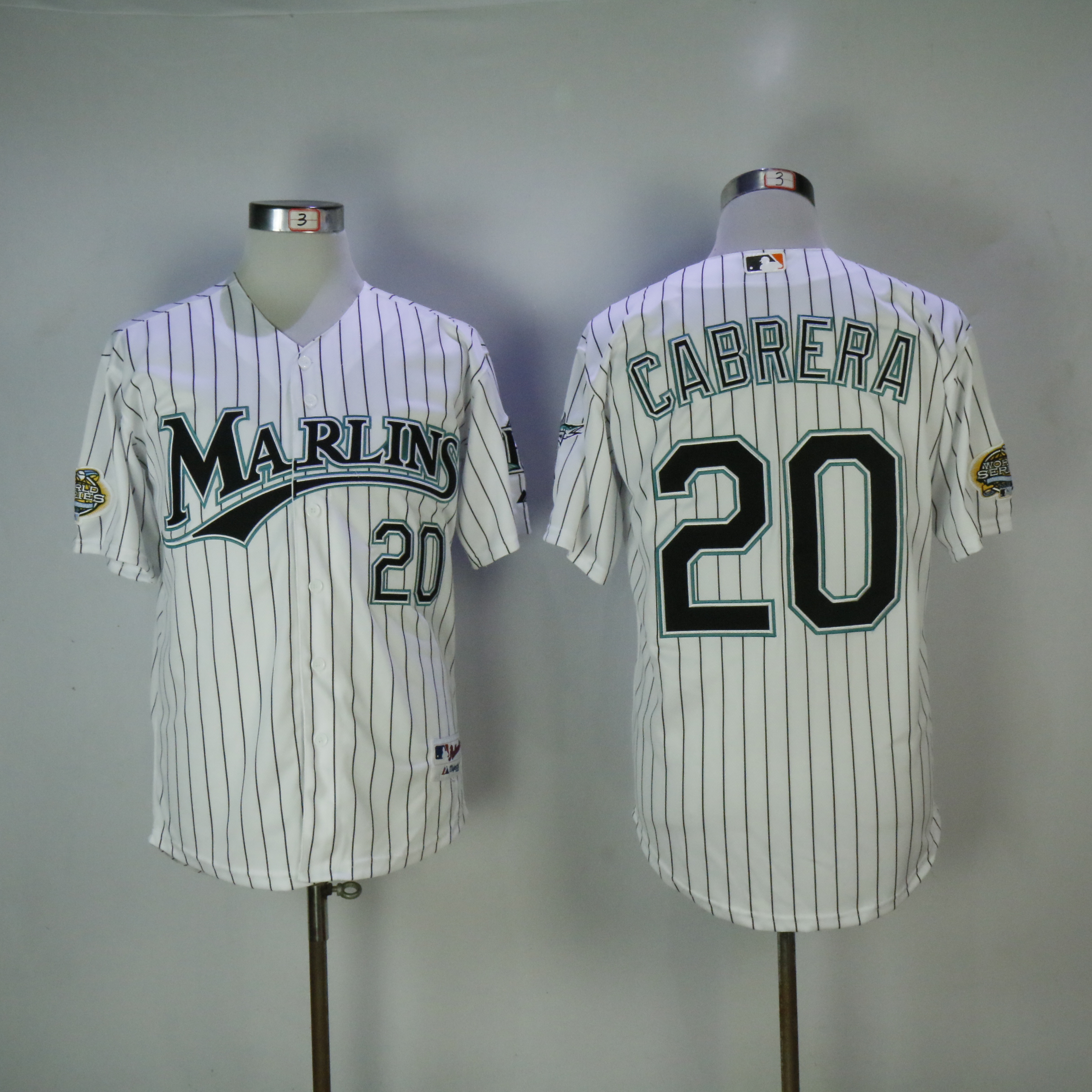 Men Miami Marlins #20 Cabrera White MLB Jerseys